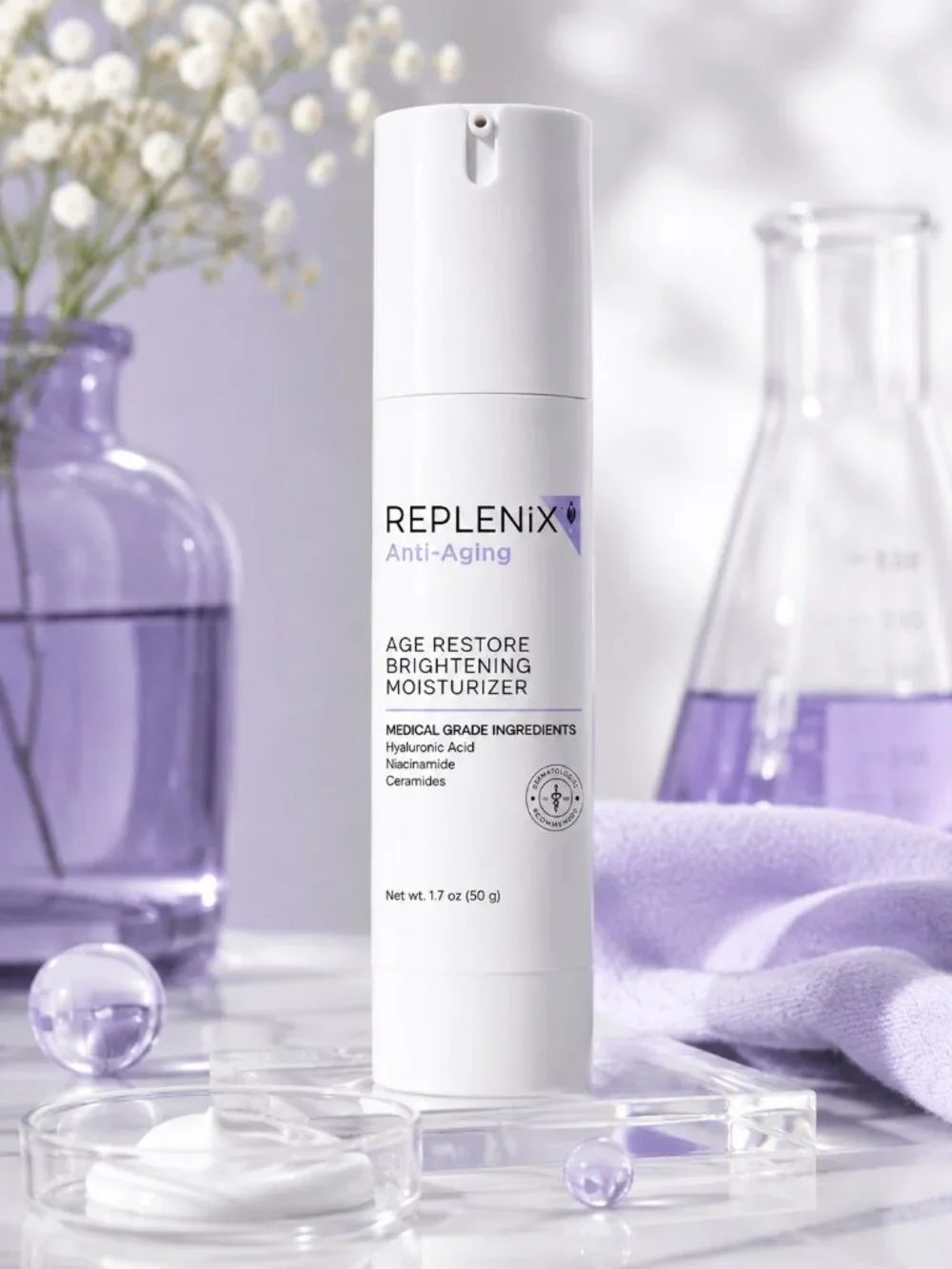 Replenix Anti-Aging Age Restore Brightening Moisturizer 1.7 oz New